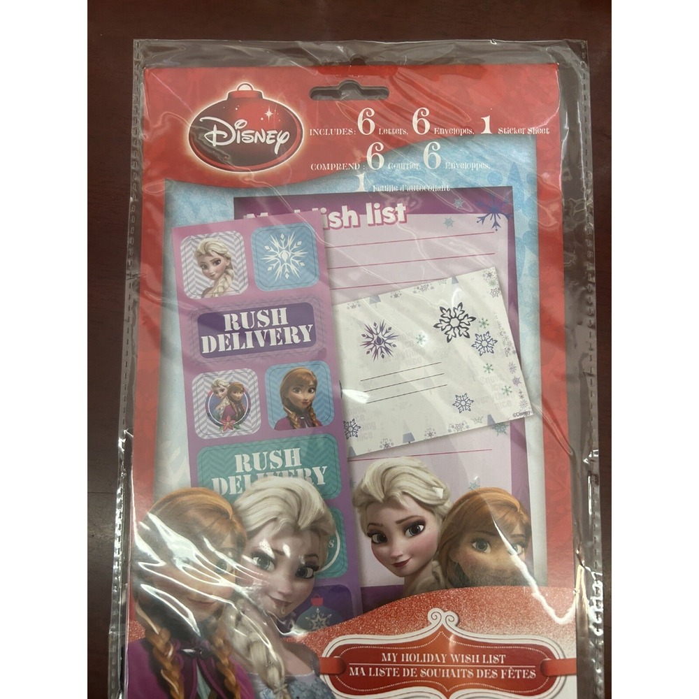 Disney Frozen Santa Letter Christmas Wish list with Stickers New